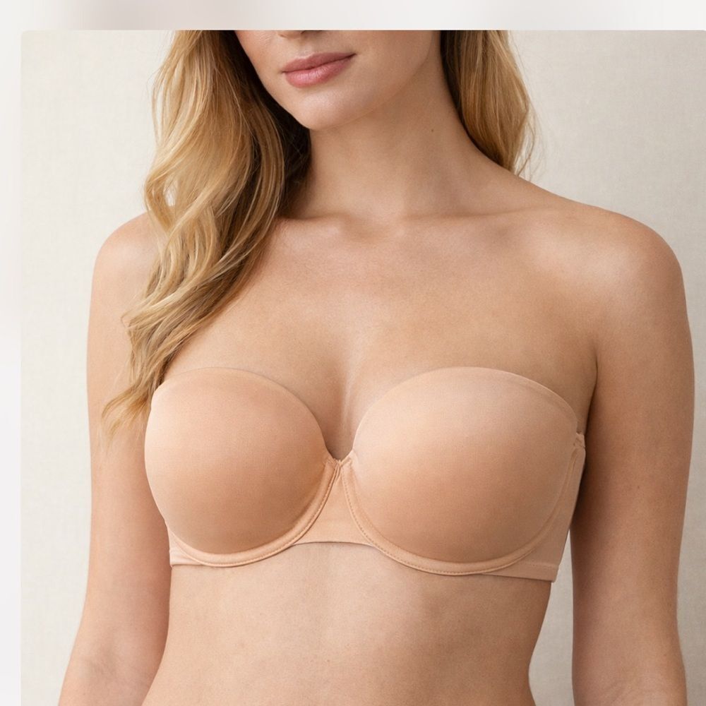 Victoria’s Secret Lined Strapless Bra 36C in Tan Beige NWOT